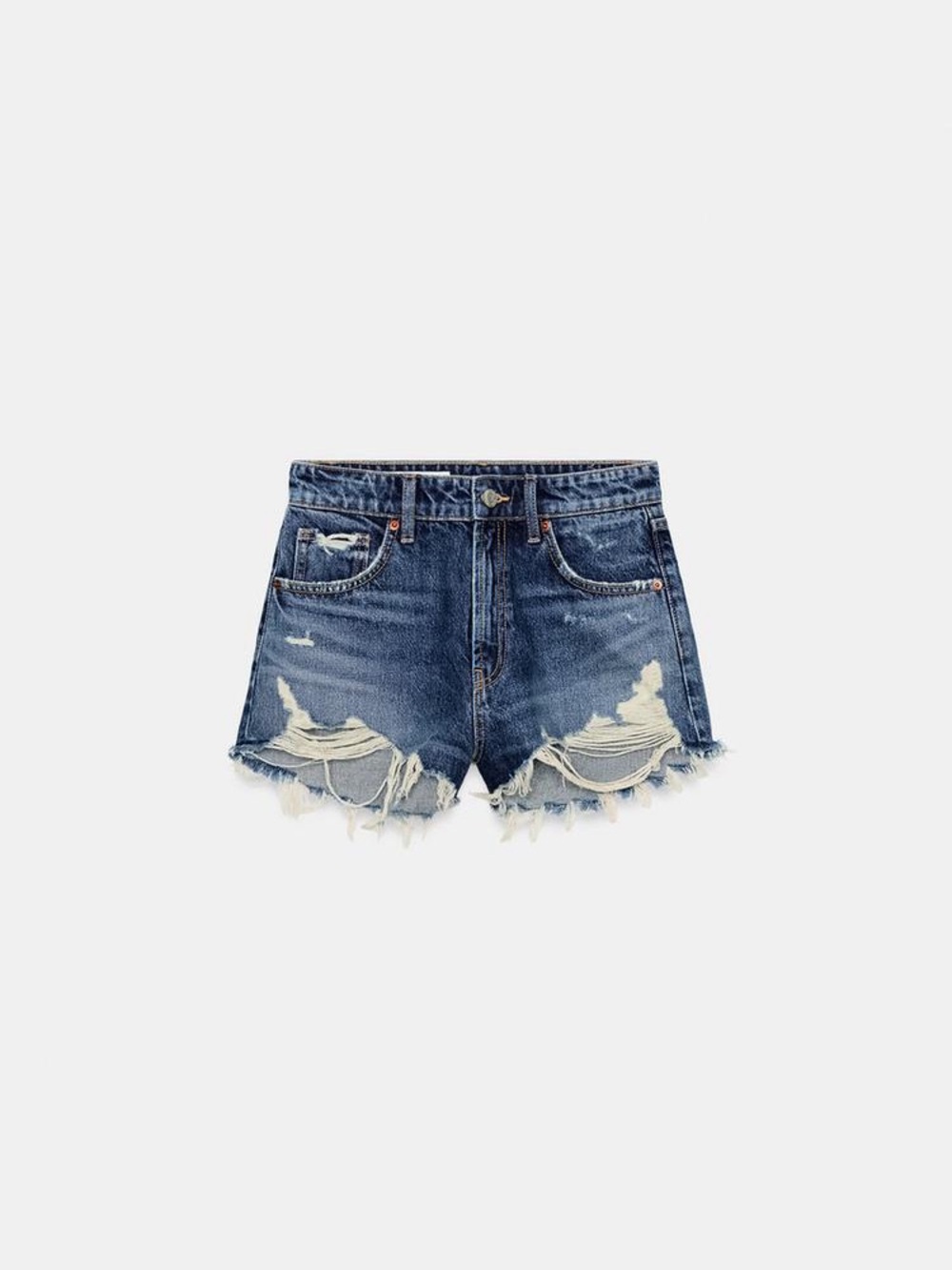 Zara Curved High Waisted Denim Shorts